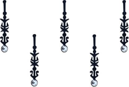 Comet Busters Beautiful Handcrafted Fancy Black Bindi With Silver Dot (BV739) Forehead Black Bindis