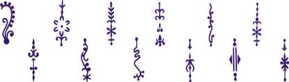 Comet Busters Long Fancy Purple Bindi (BV684) Forehead Purple Bindis
