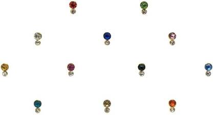 Comet Busters Tiny Multicolor Stone Bindi with Diamond Dot (BV1631) Forehead Multicolor Bindis