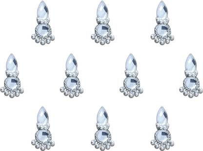 Comet Busters Beautiful Silver Wedding Bindi (BV676) Forehead Silver Bindis