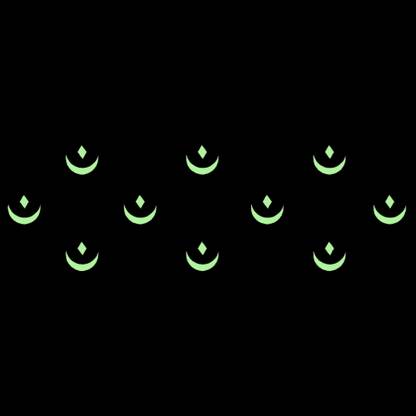 Comet Busters Moon Shaped Glow In The Dark Bindi (BIN1041) Forehead Green Bindis