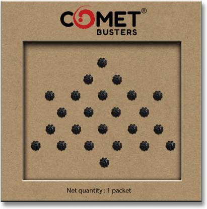 Comet Busters Black Diamond Handcrafted Bindi For Women (BV133) Forehead Black Bindis