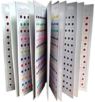 Beautiful Line Spiral Round Plain Regular Multicolor/Red/Maroon/Black Bindi Book (Mini ) WOMEN Multicolor Bindis