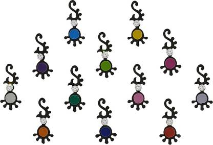 Comet Busters Black Traditional Bindis (BIN1426) Forehead Multicolor Bindis