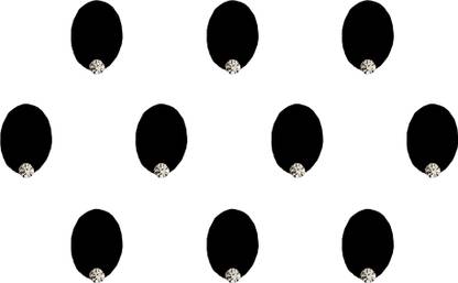 Comet Busters Handcrafted Velvet Oval Bindis For Women (10mm) (BIN1511) Forehead Black Bindis