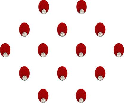 Comet Busters Red Oval Bindi for Women With Single Stone (6mm) (BV1452) Forehead Red Bindis