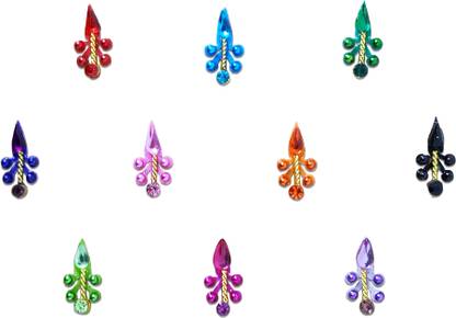 Comet Busters Beautiful Multicolor Crystal Bindi For Women (BV189) Forehead Multicolor Bindis