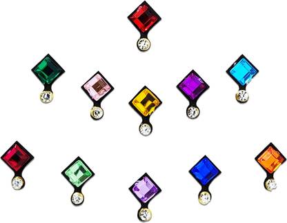 Comet Busters Square Fancy Multicolored Bindi For Women (BV155) Forehead Multicolor Bindis