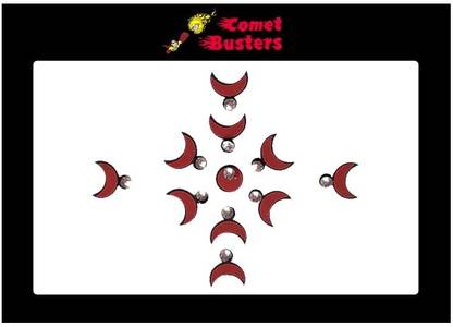 Comet Busters Beautiful Handcrafted Red Moon Bindis with Silver Stone (5mm) (BV1782) Forehead Red Bindis
