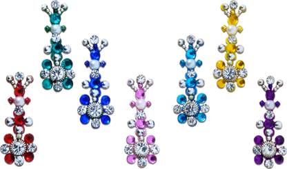 Comet Busters Fancy Colorful Bridal Bindi With Stone Work (BV337) Forehead Multicolor Bindis