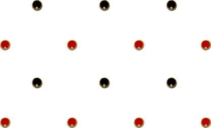 Comet Busters Red and Black Round Velvet Bindi for Women With Gold Bead Border (4mm) (BV1484) Forehead Multicolor Bindis