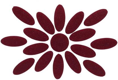 Comet Busters Handcrafted Maroon Velvet Oval Bindis (BV1882) (13 mm) Forehead Maroon Bindis