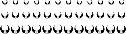 Comet Busters Multisized Black Moon Bindis With Silver Stone (BV1174) (5mm, 7mm, 9mm) Forehead Black Bindis