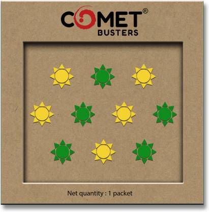 Comet Busters Traditional Green And Yellow Bindi (BV273) Forehead Multicolor Bindis