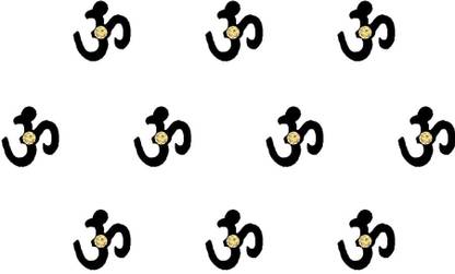 Comet Busters Black Velvet Om Bindis With Stone (BV1228) Forehead Black Bindis