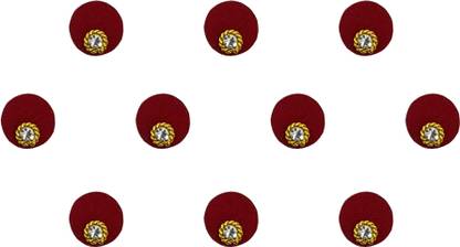Comet Busters Maroon Round Velvet Bindi for Women With Single Stone (7mm) (BIN1469) Forehead Maroon Bindis  (Basic with Diamond)