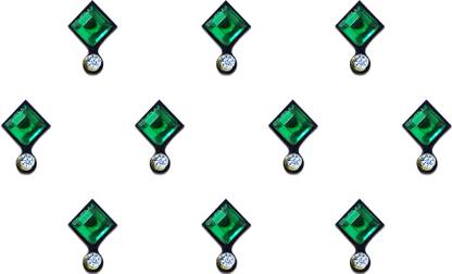 Comet Busters Square Green Stone Fancy Bindi (4 mm) (BV294) Forehead Green Bindis