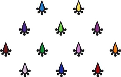 Comet Busters Tear Drop Traditional Multicolor Bindi (BV223) Forehead Multicolor Bindis