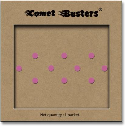 Comet Busters Hnadcrafted Round Light Pink Velvet Bindi (8 mm) (BV843) Forehead Pink Bindis