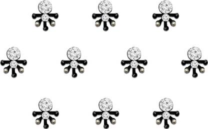 Comet Busters Handcrafted Beautiful Black Bindis With Stone (BV1132) Forehead Black Bindis