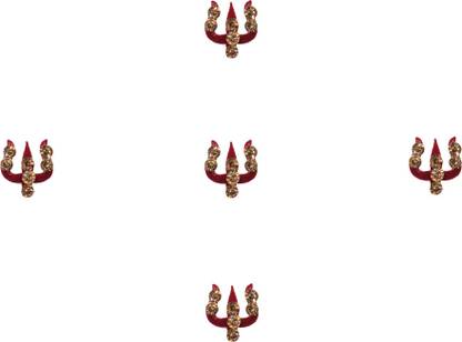 Comet Busters Fancy Maroon Trishul Design Bindi With Stone Work (7cm) (BIN1141) Forehead Maroon Bindis