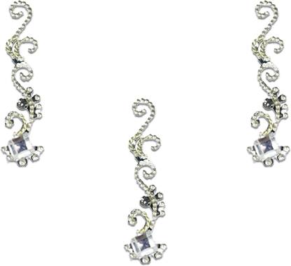Comet Busters Long Fancy Silver Bindi (BV625) Forehead Silver Bindis  (Bindi)