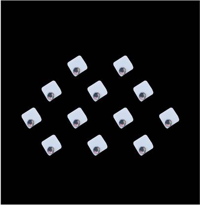 Comet Busters Handcrafted Square White Bindis With Silver Stone (5mm) (BV2034) Forehead White Bindis