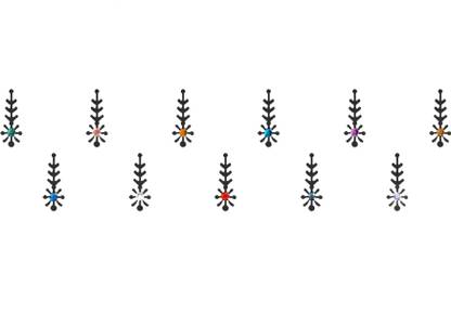 Comet Busters Beautiful Black Bindi With Multicolor Stones (15 mm)(BIN332) Forehead Multicolor Bindis