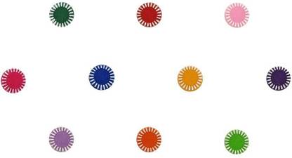 Comet Busters Beautiful Round Multicolor Velvet Bindi (8mm) (BV1580) Forehead Multicolor Bindis