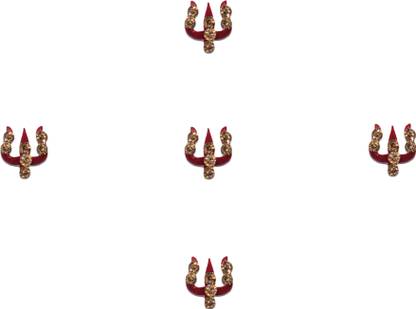 Comet Busters Fancy Maroon Trishul Design Bindi With Stone Work (7cm) (BV1141) Forehead Maroon Bindis
