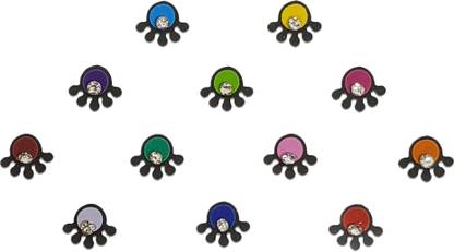 Comet Busters Fancy Multicolor Bindis With Silver Stone (BV1437) Forehead Multicolor Bindis