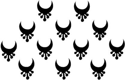Comet Busters Traditional Half Moon Black Bindi (6mm) (BIN1755) Forehead Black Bindis