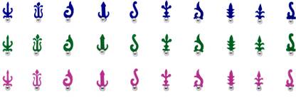 Comet Busters Handcrafted Assoted Multicolor Bindi Pack with Silver Beads (BIN1942) Forehead Multicolor Bindis