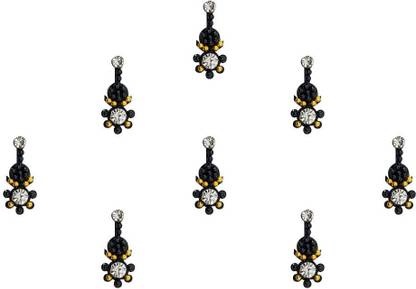 Comet Busters Fancy Black Bindi with Stones (BIN1712) forehead Black Bindis