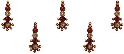 Comet Busters Long Red Traditional Bindi with Stone (BV1552) Forehead Red Bindis