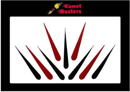 Comet Busters Handcrafted Red and Black Velvet Tilak Bindis (25mm) (BV1795) Forehead Multicolor Bindis