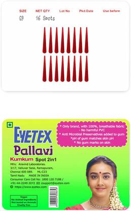 Eyetex Pallavi Sticker Kumkum Forehead Maroon Bindis