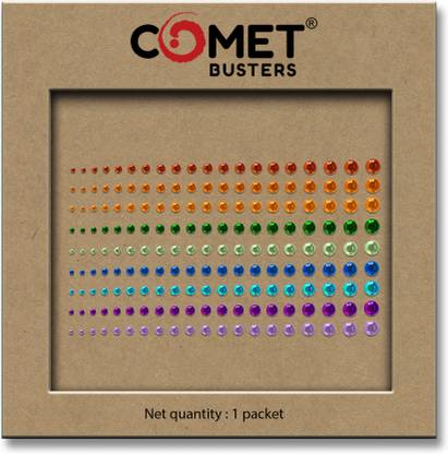 Comet Busters Handcrafted Beautiful Multisize and Multicolor Stone Bindi (BV990) Forehead Multicolor Bindis
