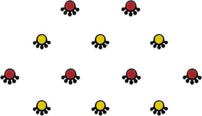 Comet Busters Small Round Fancy Yellow & Red Bindi (BV514) Forehead Multicolor Bindis
