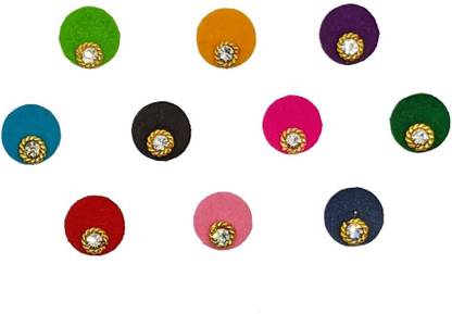 Comet Busters Multicolored Round Bindi for Women With Single Stone (7mm) (BV1461) Forehead Multicolor Bindis  (Indian Bindi)