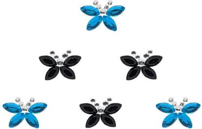 Comet Busters Beautiful Blue and Black Butterfly Stone Face Gems Bindis (BV1694) Forehead Multicolor Bindis