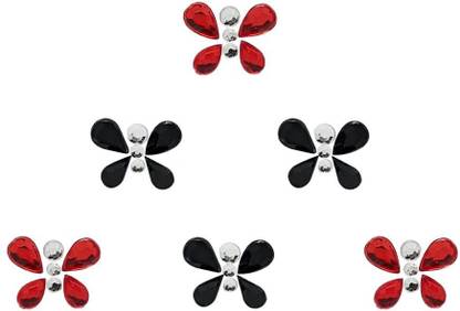 Comet Busters Beautiful Red and Black Butterfly Stone Face Gems Bindis (BV1700) Forehead Multicolor Bindis