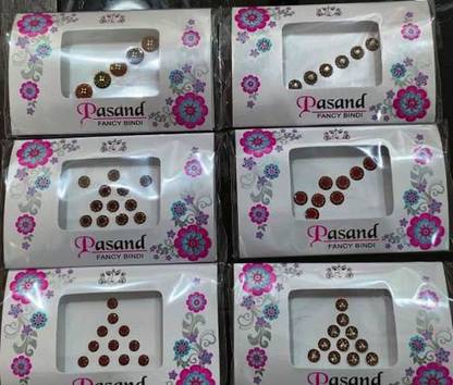 PRASADHKAM MEHROON STONE BINDI (PACK OF 6) FOREHEAD Maroon Bindis