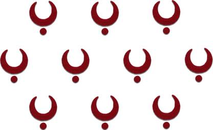 Comet Busters Traditional Red Moon Bindis With Red Dot (8mm) (BV1150) Forehead Red Bindis