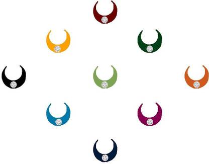 Comet Busters Multicolor Moon Bindis With Stone (9mm) (BIN1068) Forehead Multicolor Bindis