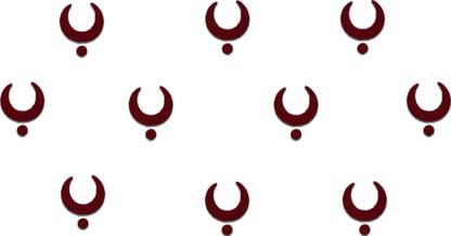Comet Busters Traditional Maroon Moon Bindis With Maroon Dot (6mm) (BV1154) Forehead Maroon Bindis