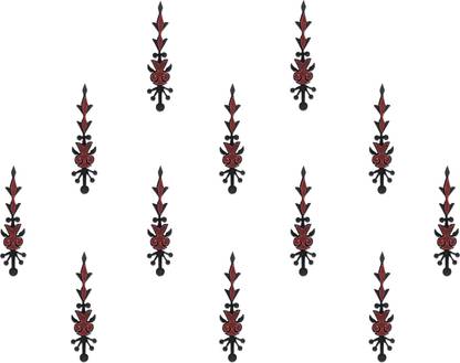 Comet Busters Handcrafted Maroon and Black Bindis Forehead Maroon Bindis