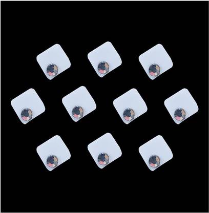 Comet Busters Handcrafted Square White Bindis With Silver Stone (6mm) (BV2035) Forehead White Bindis