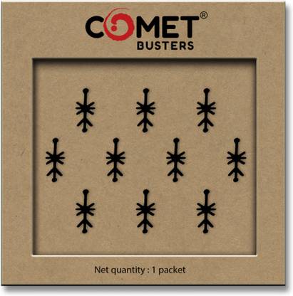 Comet Busters Handcrafted Black Fancy Bindis (BV1327) Forehead Black Bindis