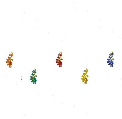 Comet Busters Beautiful Multicolor Peacock Design Bindis (BIN827) Forehead Multicolor Bindis